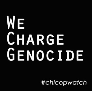 WeChargeGenocideTshirtBlackBG